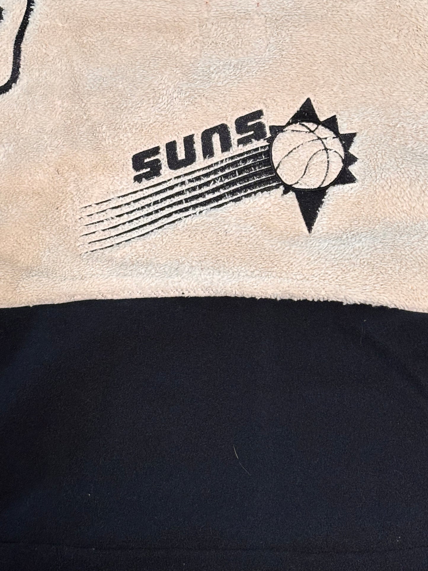 Phoenix Suns Mitchell & Ness NBA Retro Hardwood Classic HWC Cropped Sherpa Fuzzy Fleece Half-Zip Long Sleeve Pullover Sweater White Black Women’s Medium M New NWOT