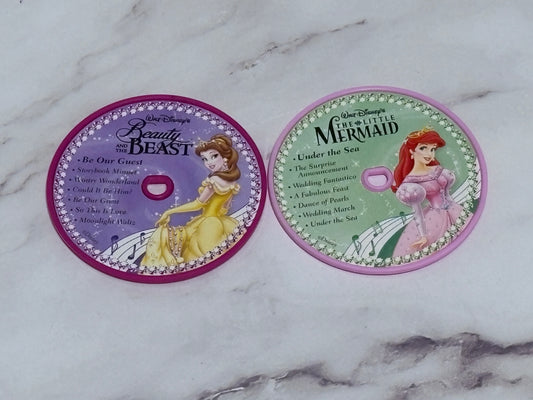 Lot of 2 Disney Readers Digest Music CD Tape Discs Beauty Beast Little Mermaid