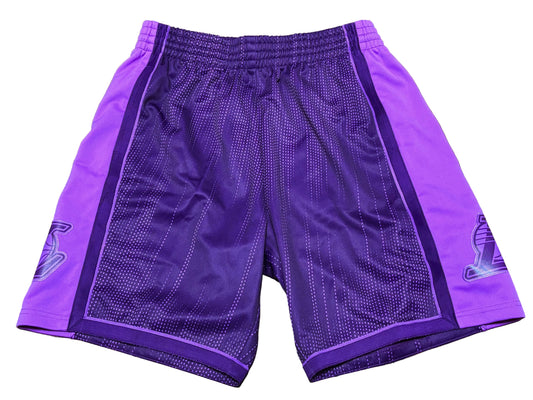 Los Angeles LA Lakers Mitchell & Ness NBA Retro HWC Hardwood Classic Swingman 1996-97 Shorts Monochrome Purple Men’s Large L New NWOT