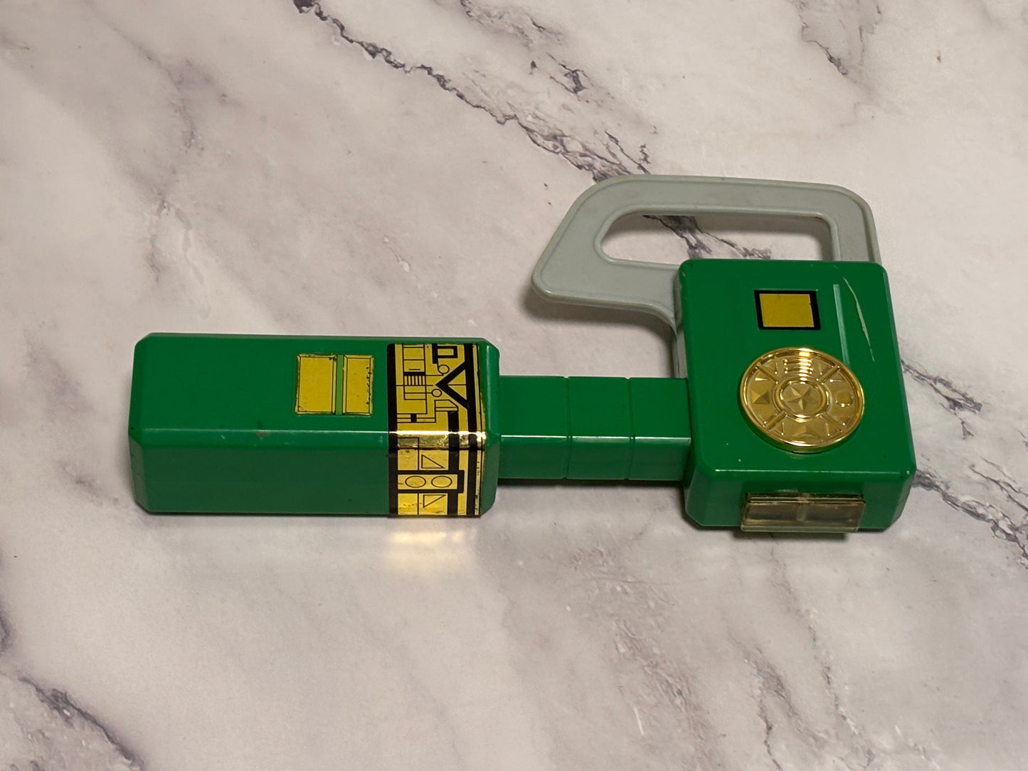 1996 Vintage Power Rangers Zeo Green Ranger Blaster Axe Bandai Play Weapon