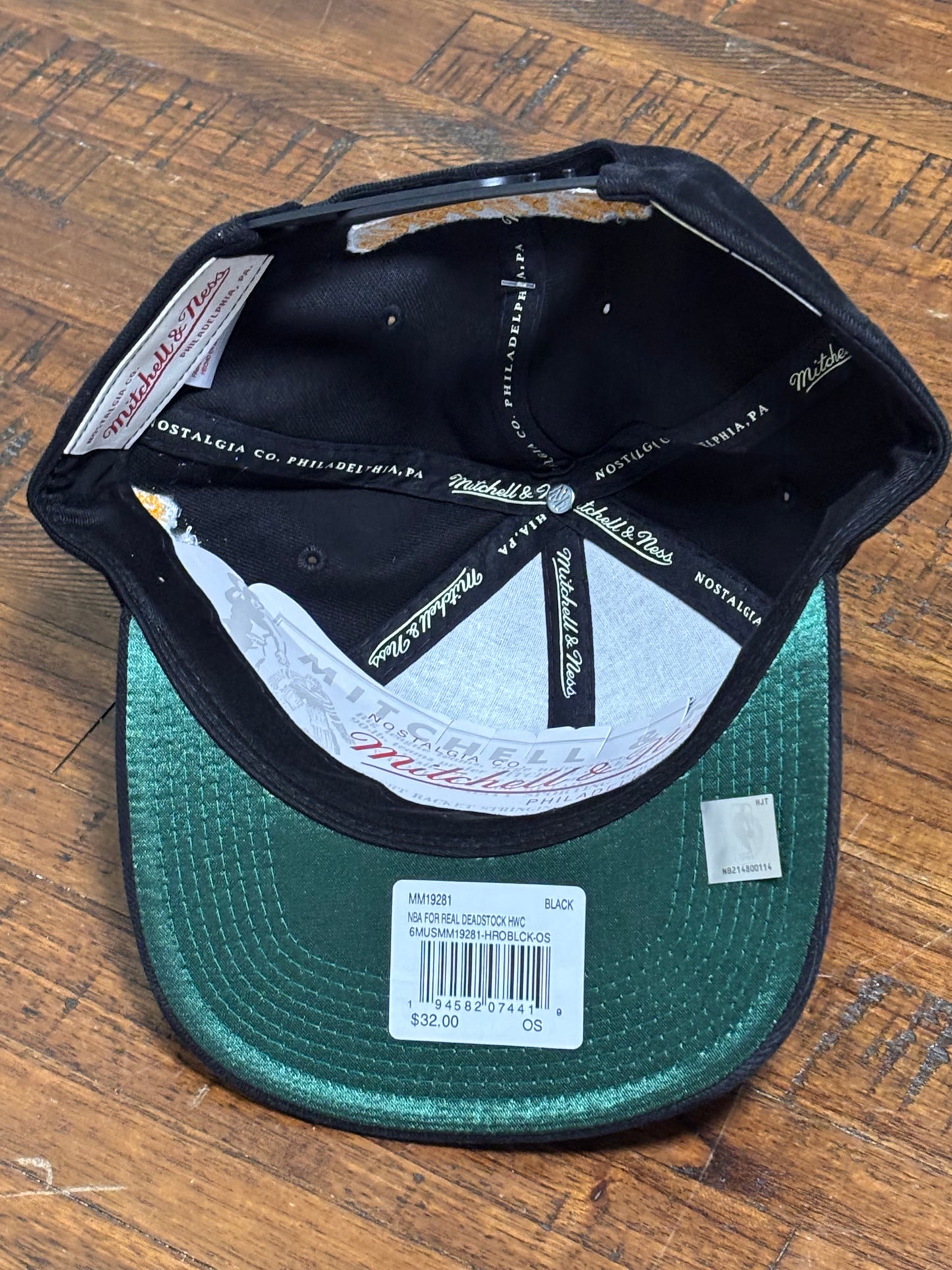 Houston Rockets Mitchell & Ness NBA Basketball HWC Hardwood Classics H Town For Real Deadstock Adjustable Snap Back Hat Cap Black Gold New NWT