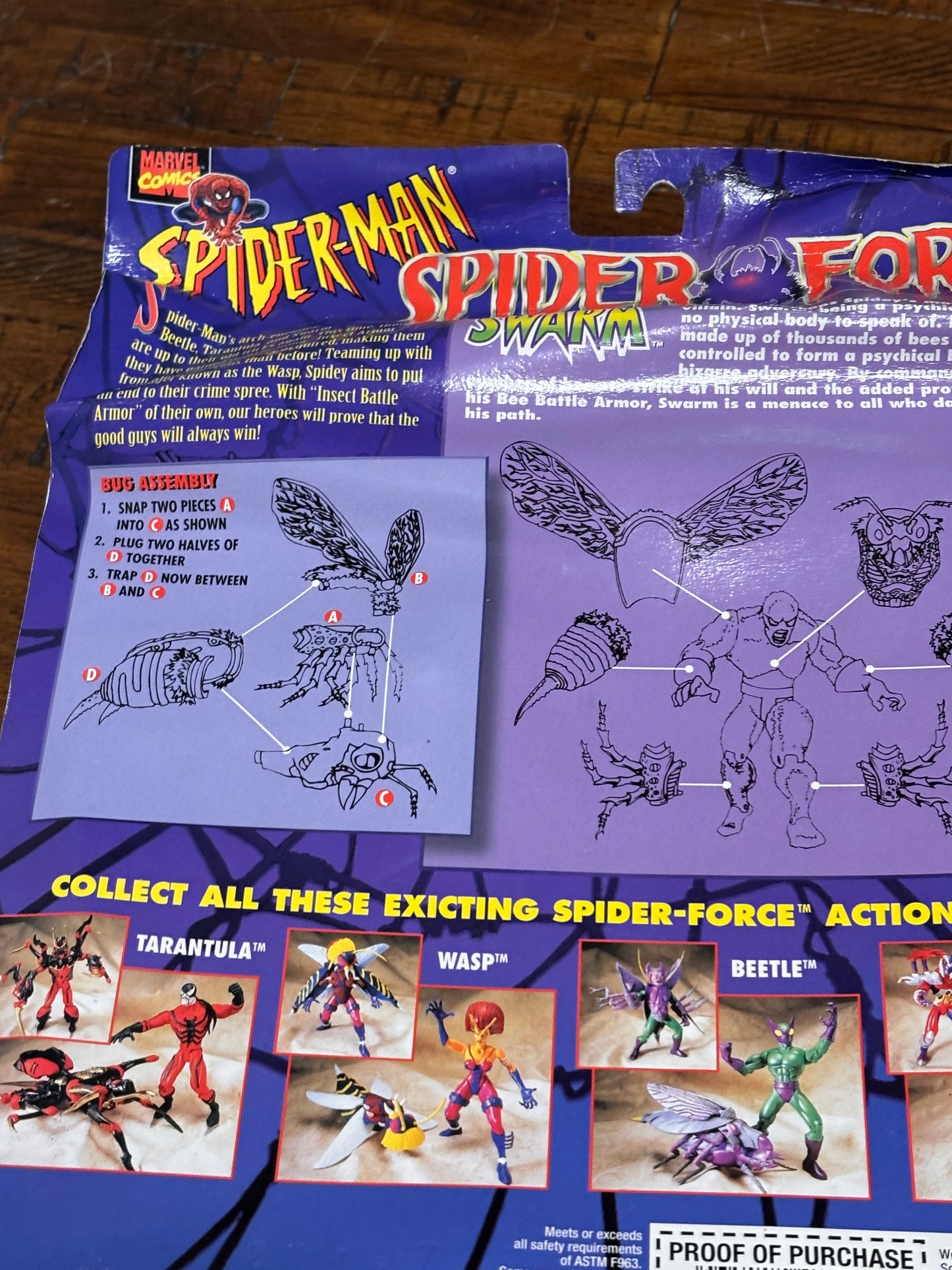 Marvel Comics Spider-Man Spider Force Action Figures Transforming Insect Armor Swarm Toy Biz 1997 5” New