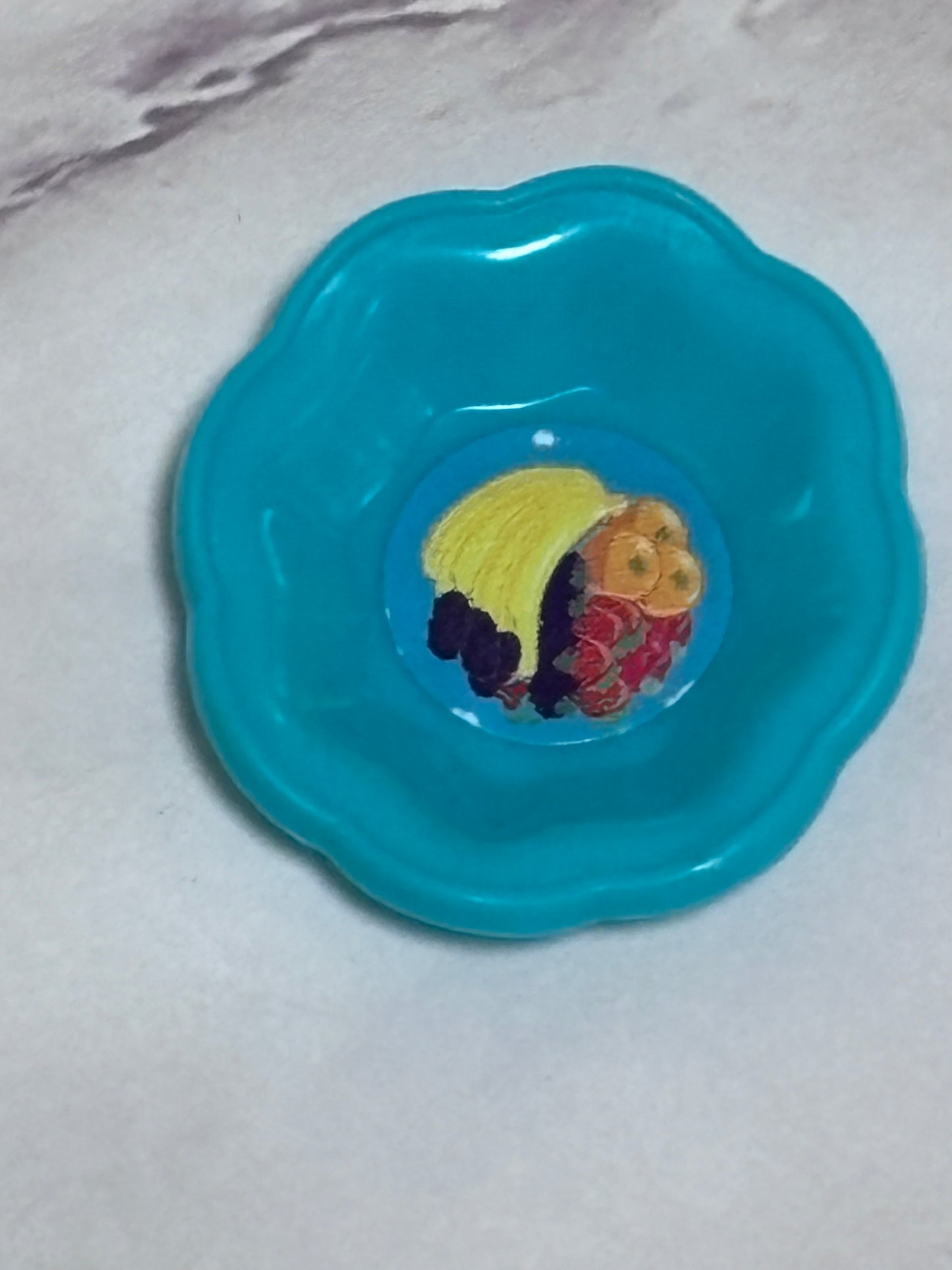 Barbie Mattel Fashion Doll Blue Fruit Bowl Vintage Accessory