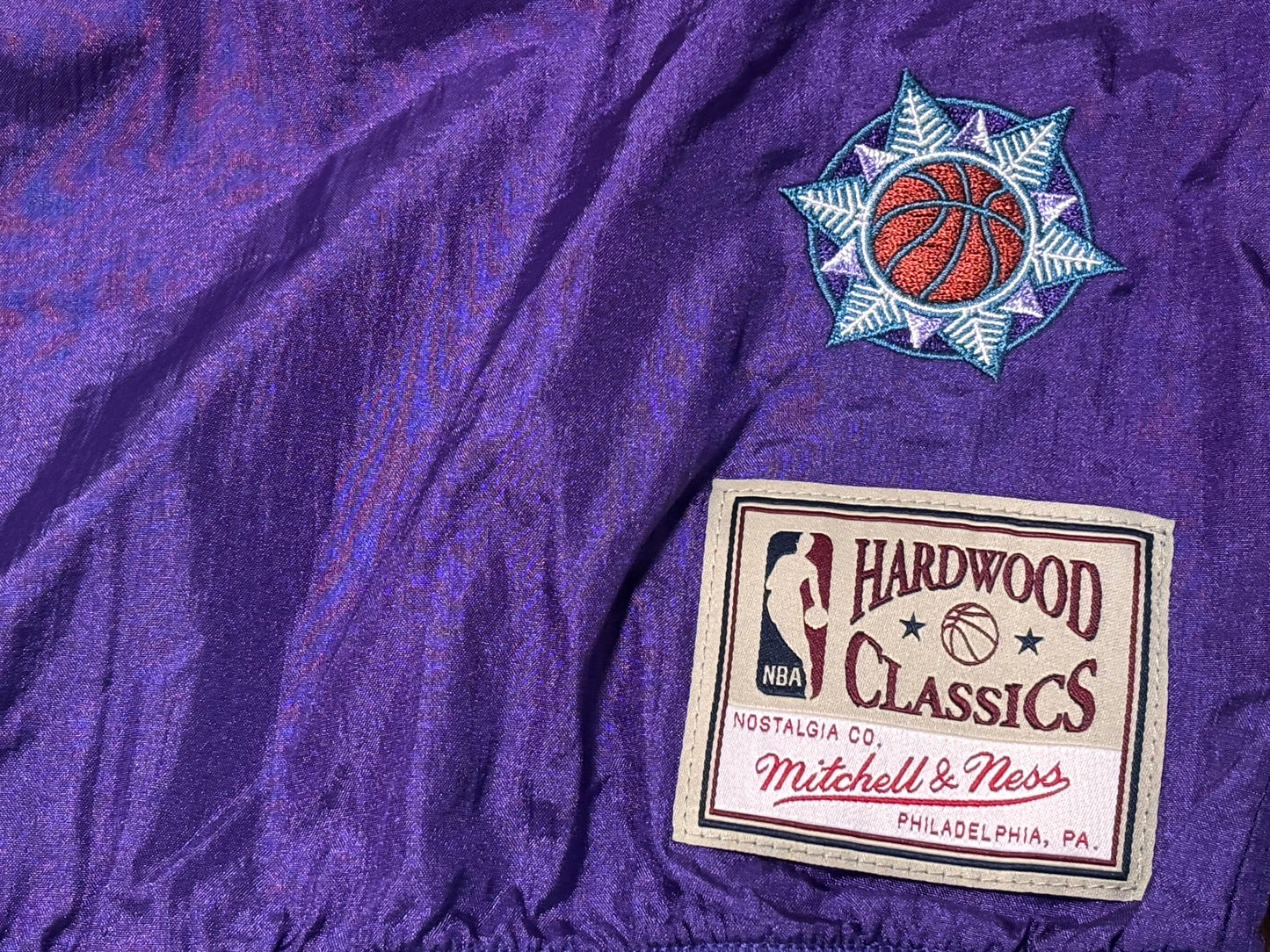 Utah Jazz Mitchell & Ness NBA Retro Hardwood Classic HWC Pullover Long Sleeve Wind Breaker Jacket Women’s Purple Teal Medium M New NWOT
