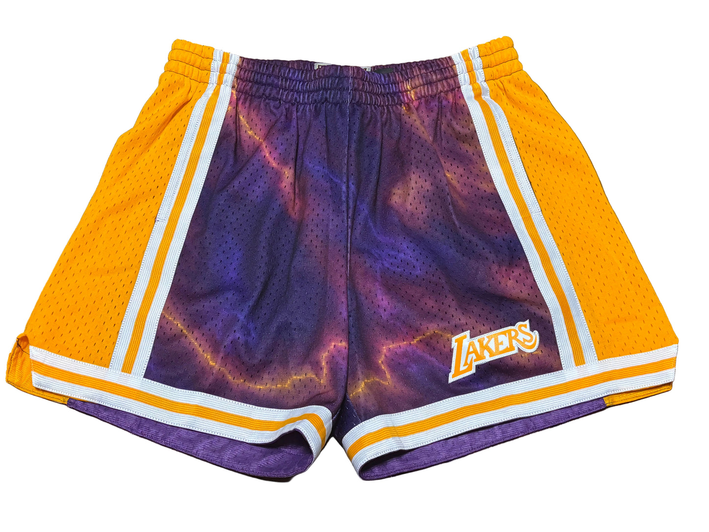 Los Angeles LA Lakers Mitchell & Ness NBA Retro HWC Hardwood Classic Swingman 1996-97 Shorts Lightning Purple Gold Women’s Medium M New NWOT
