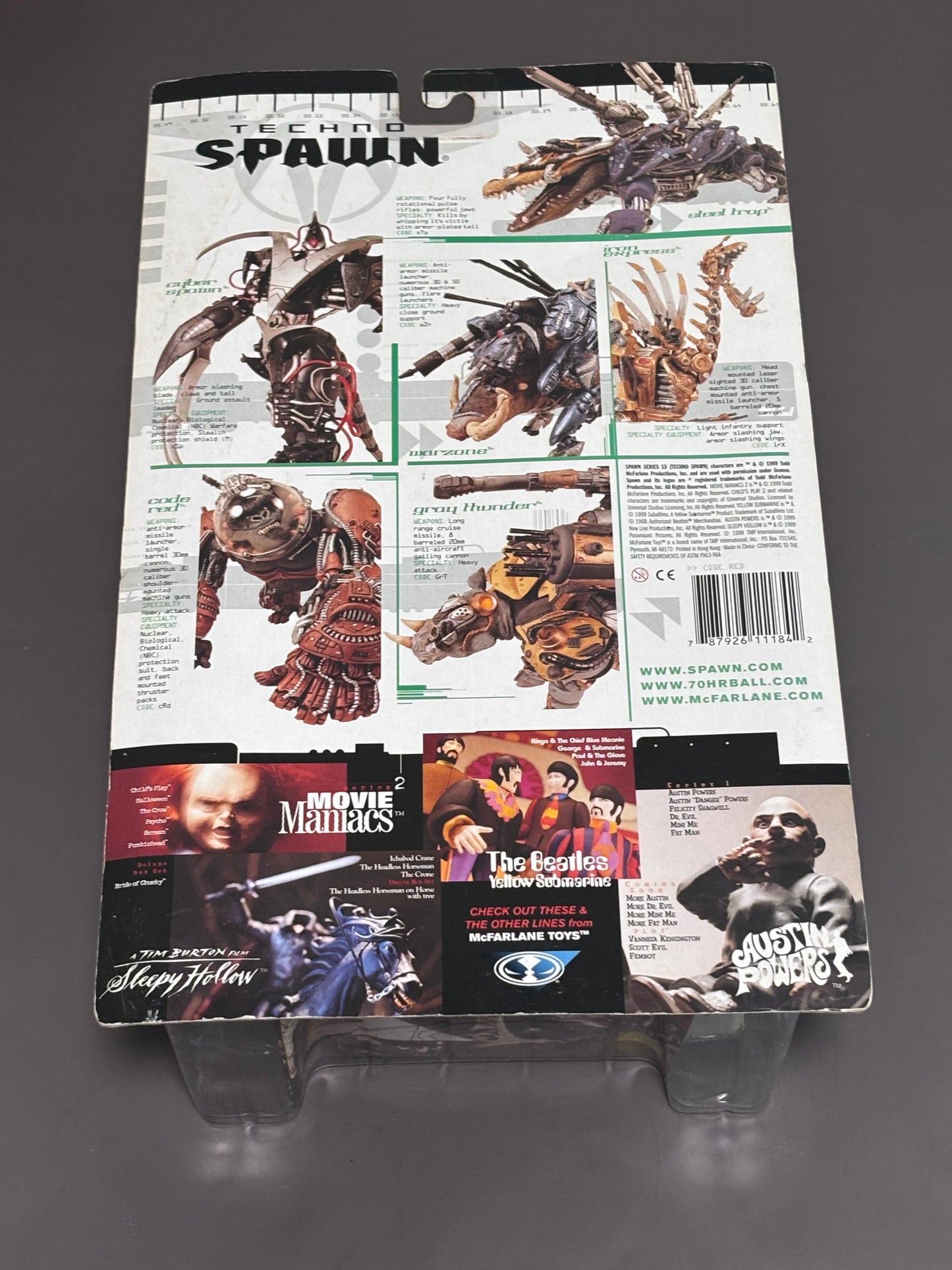 1999 McFarlane Toys Techno Spawn 7" Code Red Series 15 Action Figure New
