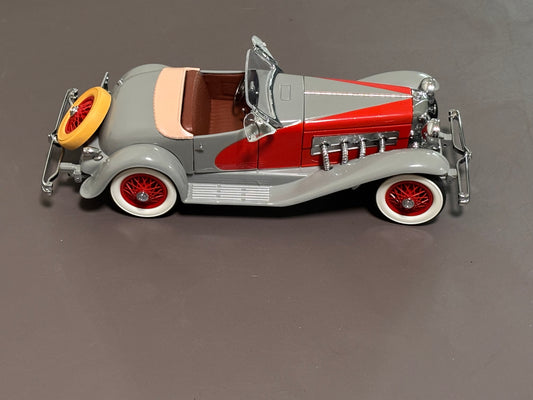 Danbury Mint 1935 Duesenberg SSJ Speedster Die Cast Model 1:24 Gray/Red 1987