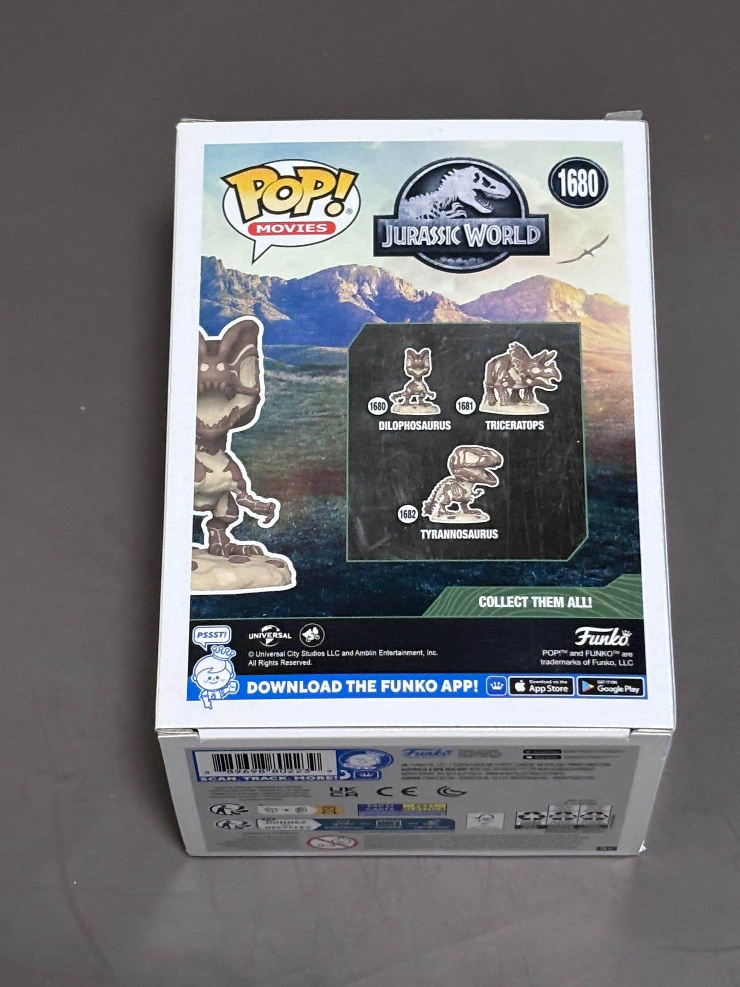 Funko POP! Movies Jurassic Park Fossil Dilophosaurus Vinyl Figure #1680 New