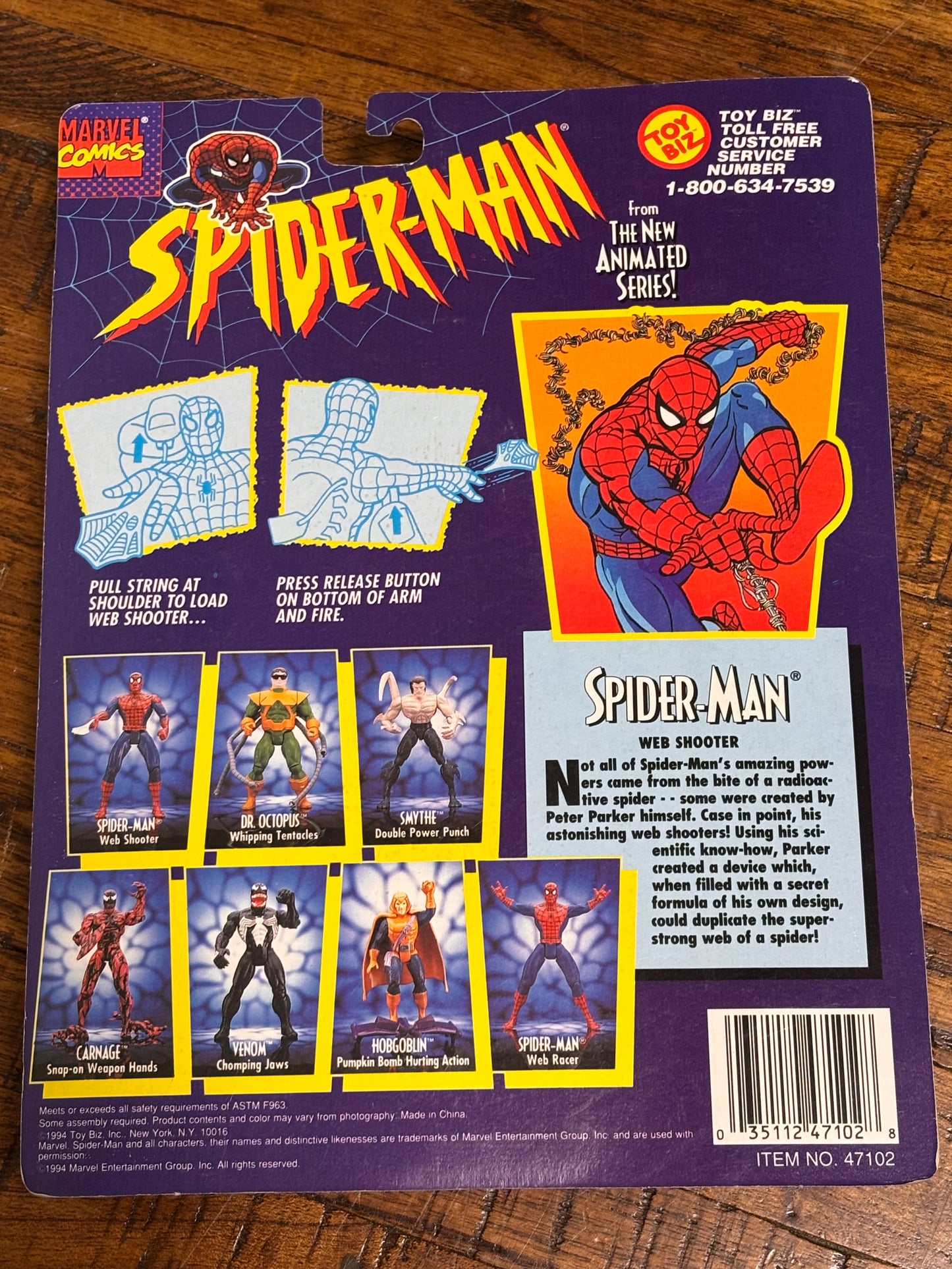 ToyBiz Marvel Spider-Man Web Shooter Action Figure The New Animated Series 1994 New