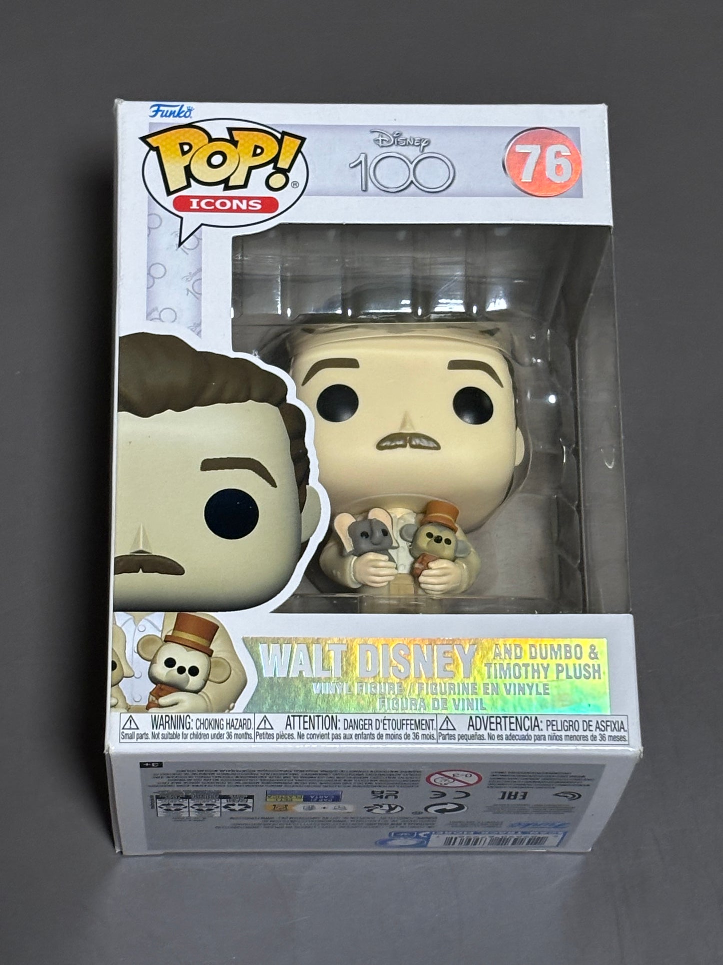 Funko Pop! Disney 100 - Icons - Walt Disney with Dumbo and Timothy #76
