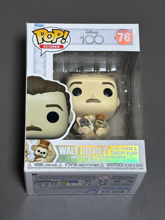 Funko Pop! Disney 100 - Icons - Walt Disney with Dumbo and Timothy #76