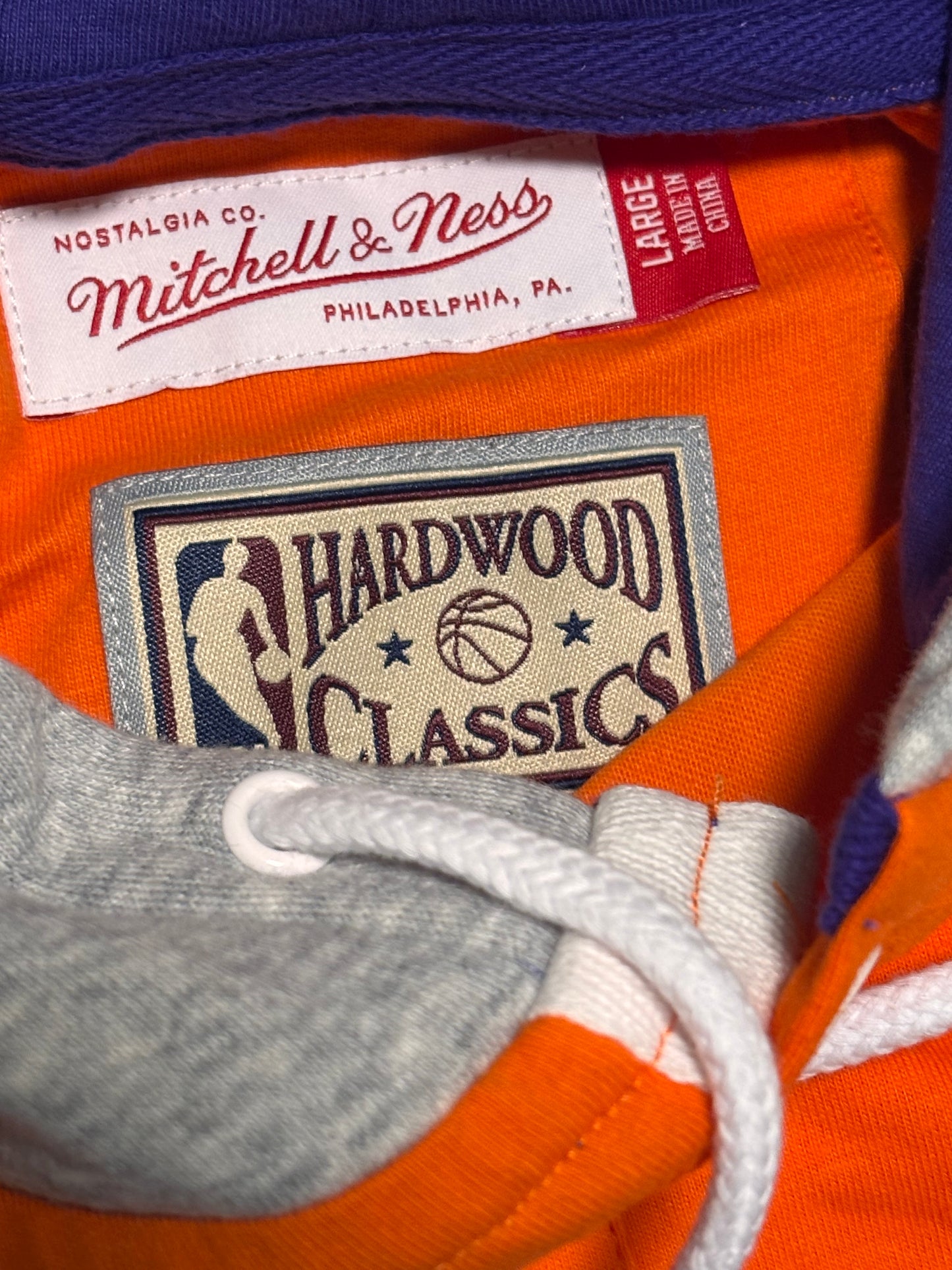 Phoenix Suns Mitchell & Ness NBA Retro Hardwood Classic HWC Split 1/4 Snap Lightweight Pullover Hoodie Shirt Orange Purple Gray Mens L Large New NWOT