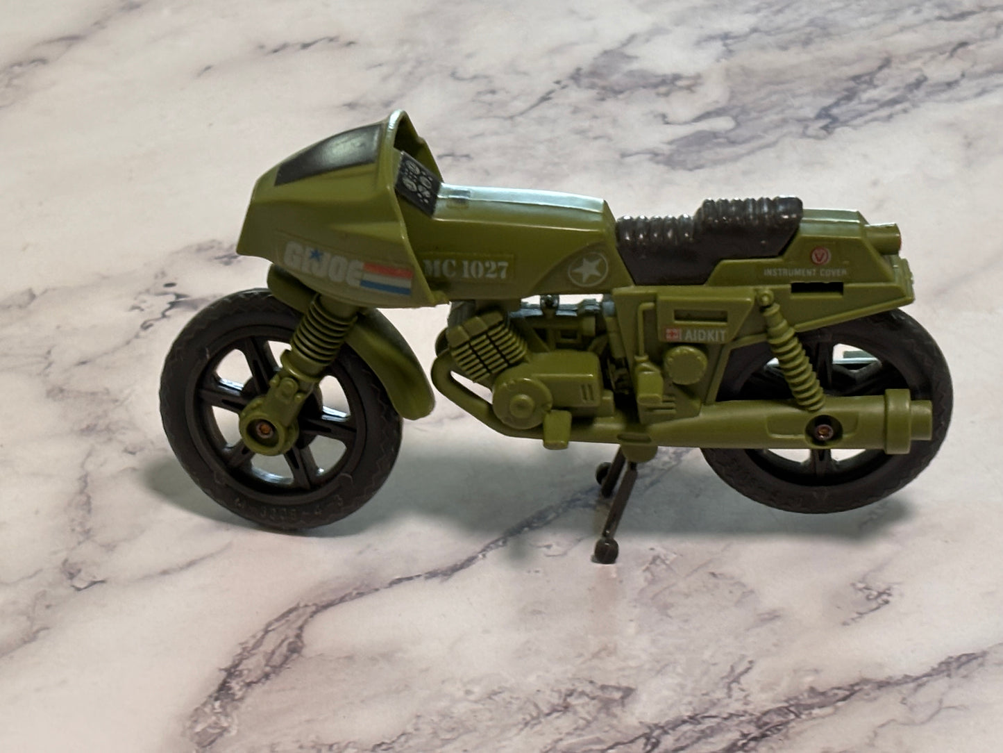 G.I. Joe R.A.M. Rapid Fire Motorcycle Military Action Bike Green Vintage 1982 MC 1027