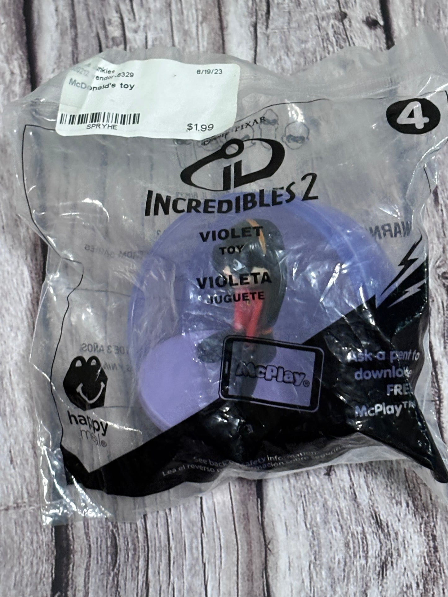 Disney Incredibles 2 #4 Violet McDonalds Happy Meal Toys 2018 New