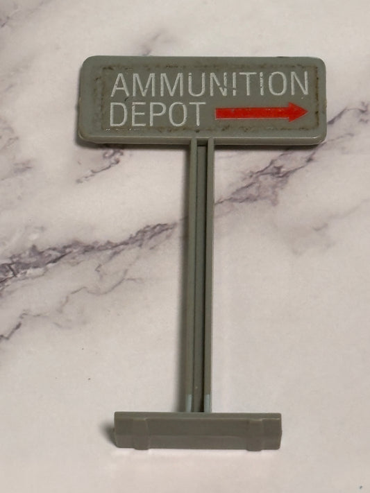 Hasbro G.I. JOE Arah 1984 Missile Defense Unit Accessory Ammunition Depot Sign