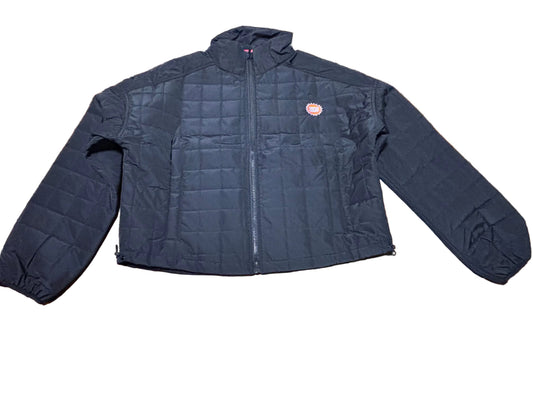 Phoenix Suns Mitchell & Ness NBA Retro Hardwood Classic HWC Cropped Quilted Puffer Full-Zip Long Sleeve Jacket Black Women’s Medium M New NWOT