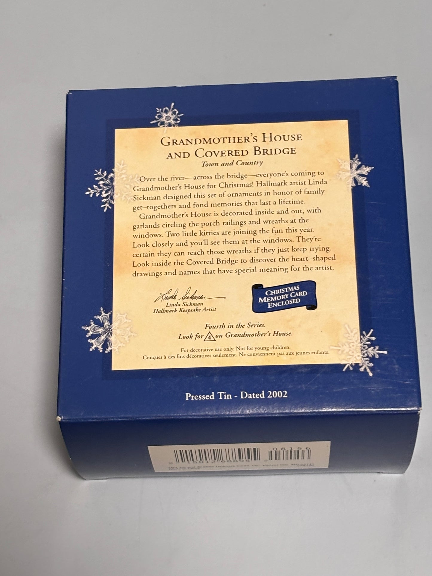 Hallmark 2002 Ornaments Grandmother's House and Covered Bridge #4 Town & Country