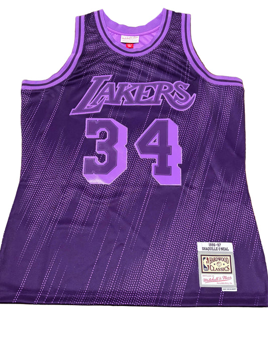 Shaq Shaquille O’Neal Los Angeles LA Lakers Mitchell & Ness NBA Retro HWC Hardwood Classic Swingman 1996-97 Shirt Jersey Monochrome Purple Men’s Large L New NWOT