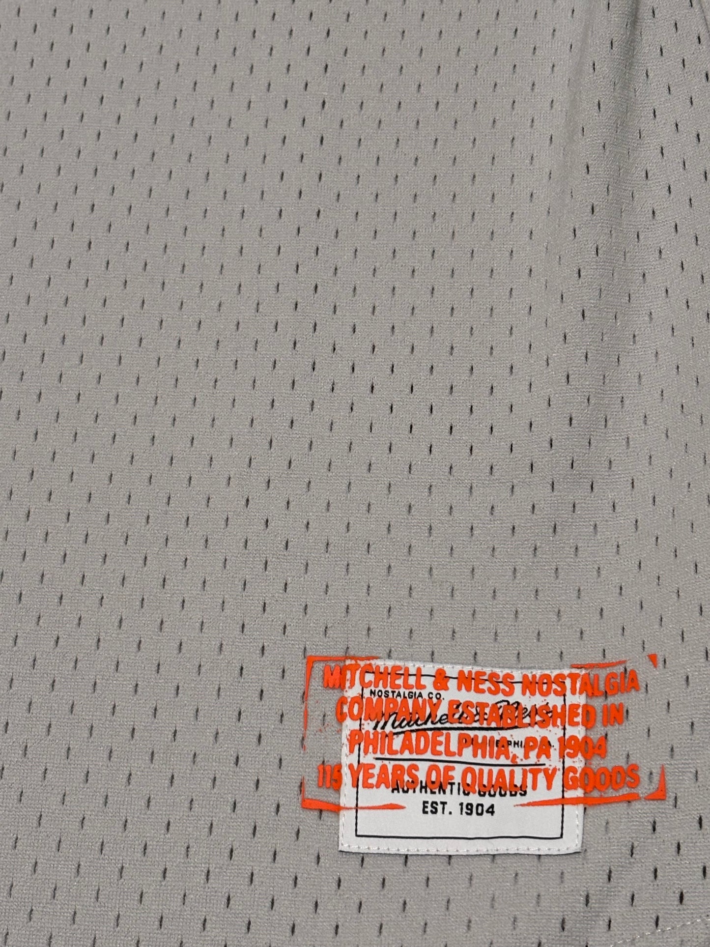 Mitchell & Ness Branded Mesh Short Sleeve Baseball Jersey Shirt Gray Cream Men’s Large L New NWOT