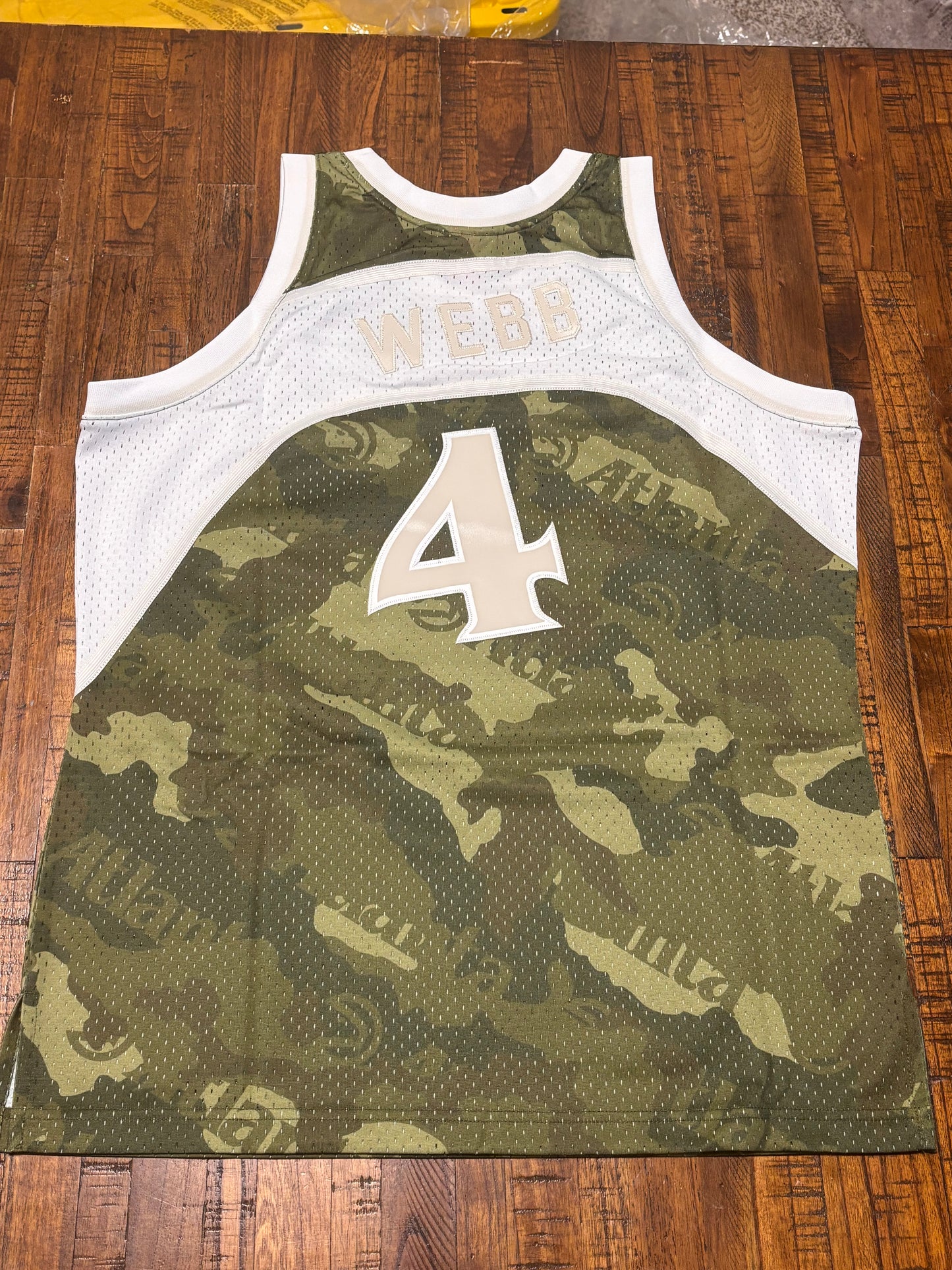 Spud Webb Atlanta Hawks Mitchell & Ness Hardwood Classic HWC NBA Retro Swingman 1986-87 Camo Jersey Ghost Green White Men’s Large L New NWOT