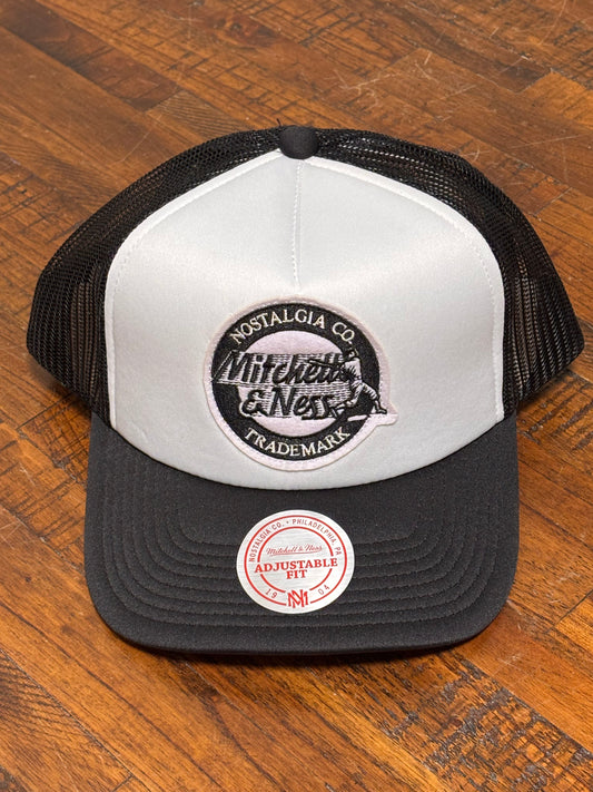 Mitchell & Ness Branded Home Run Baseball Vintage Snapback Adjustable Mesh Trucker Hat Fit Cap Black White Cream New