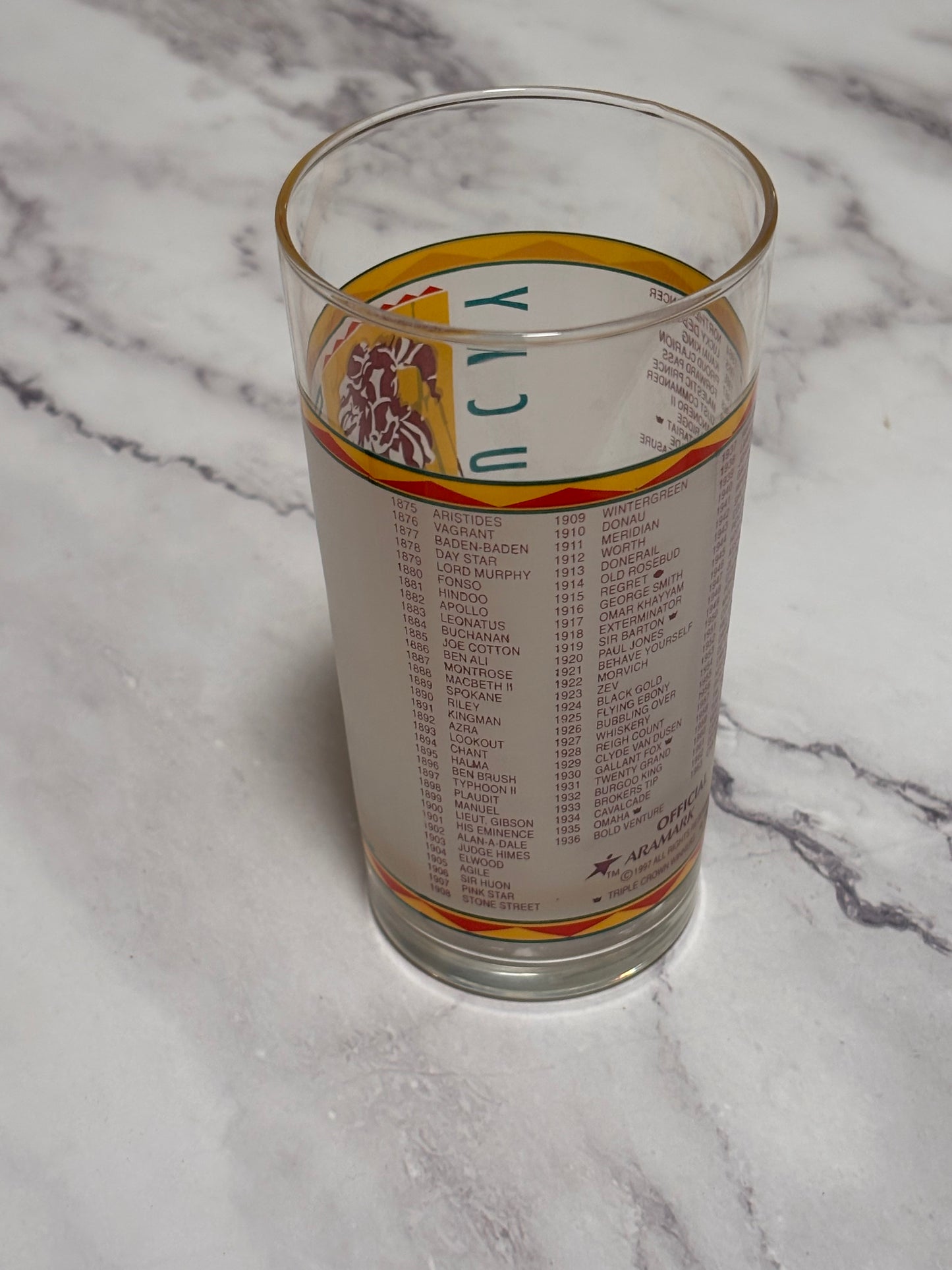 1997 Kentucky Derby Official 123rd Churchill Downs Vintage Julep Glass Louisville