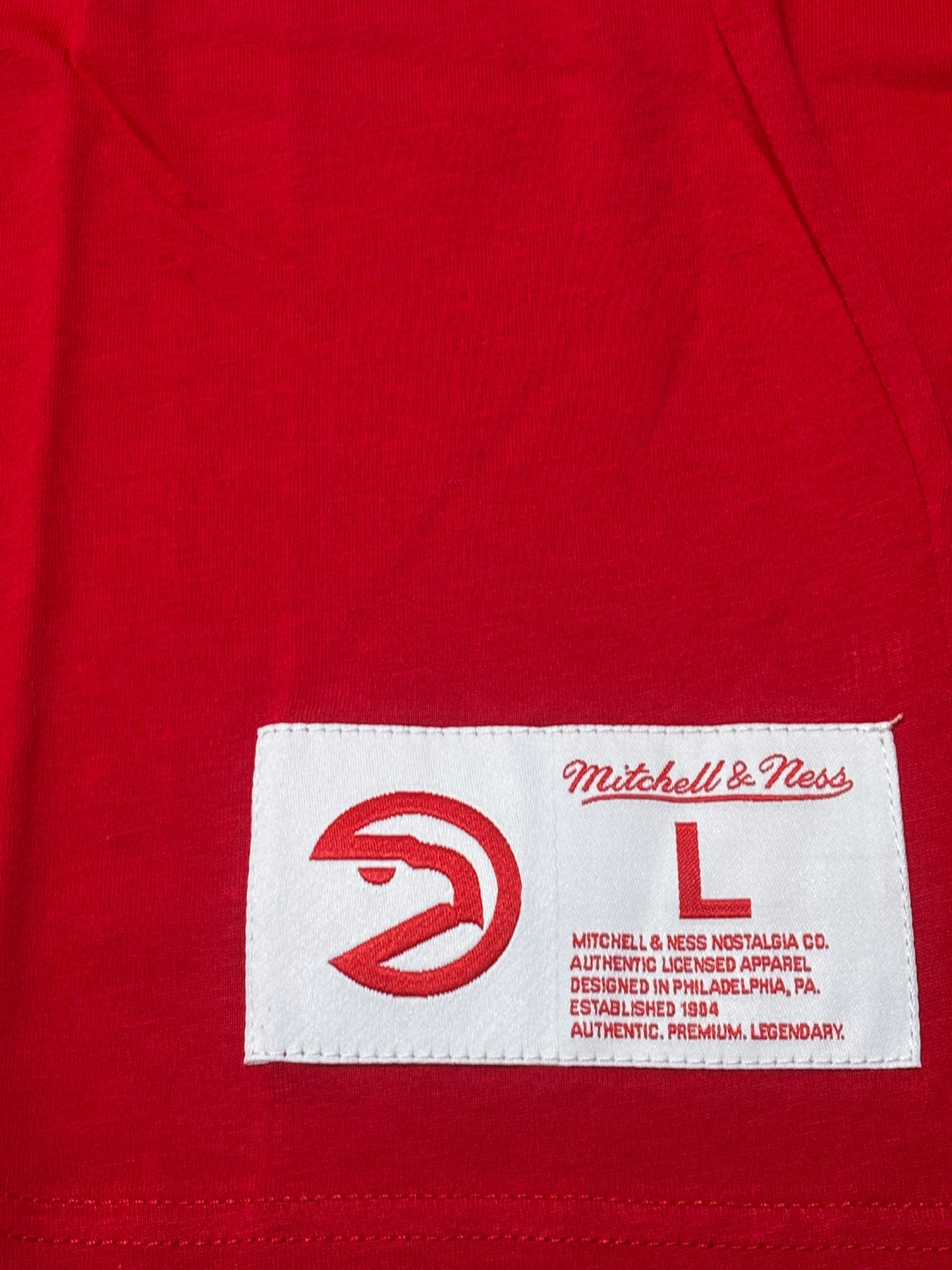 Atlanta Hawks Mitchell & Ness Hardwood Classic HWC NBA Retro All In Long Sleeve Shirt Red Men’s Large L New NWOT