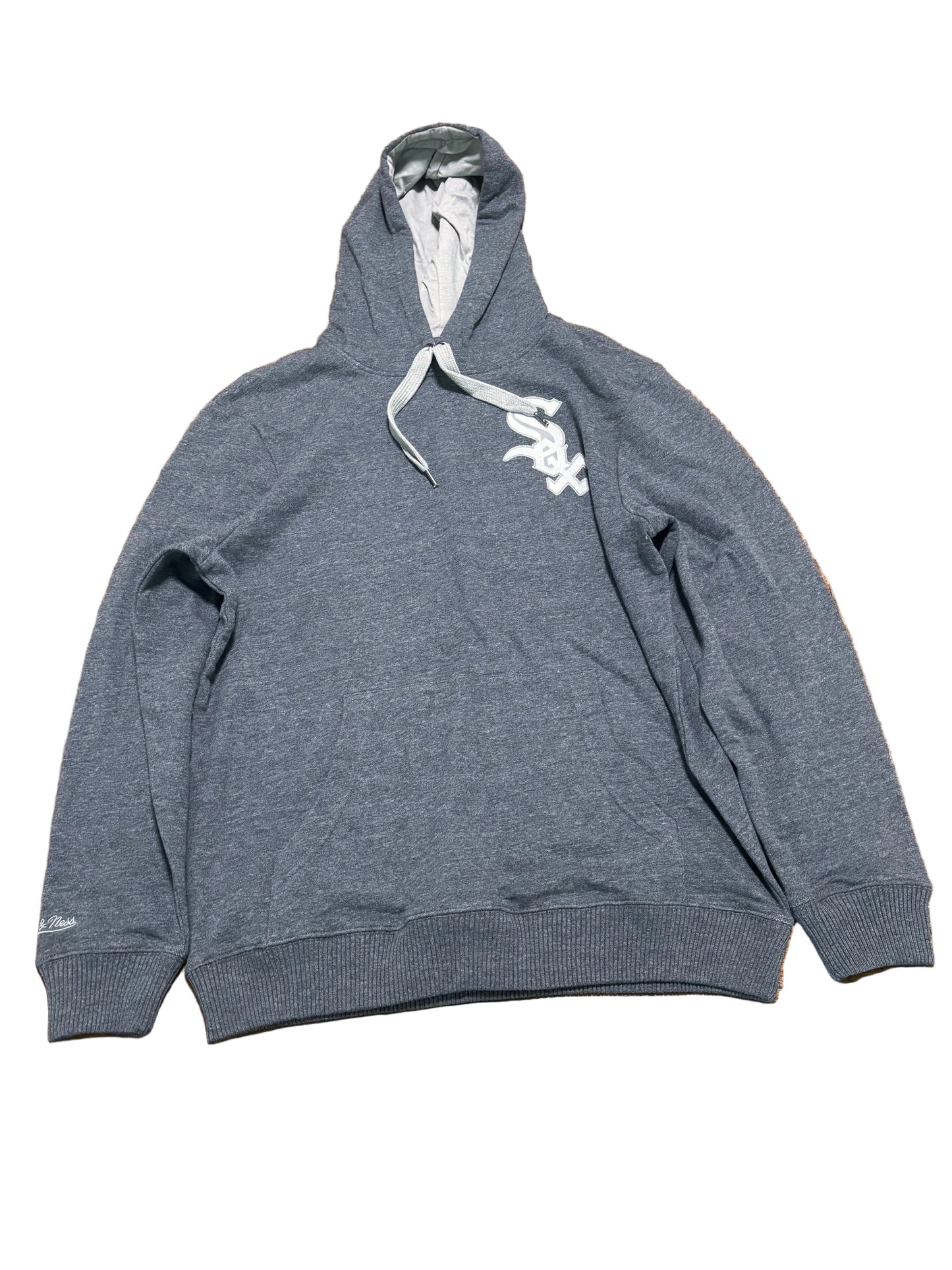 Chicago White Sox Mitchell & Ness Cooperstown Collection MLB Baseball  Team Logo Origins Long Sleeve Shirt T-Shirt Sweater Hooded Hoodie Light Black Gray Mens Large L New NWOT
