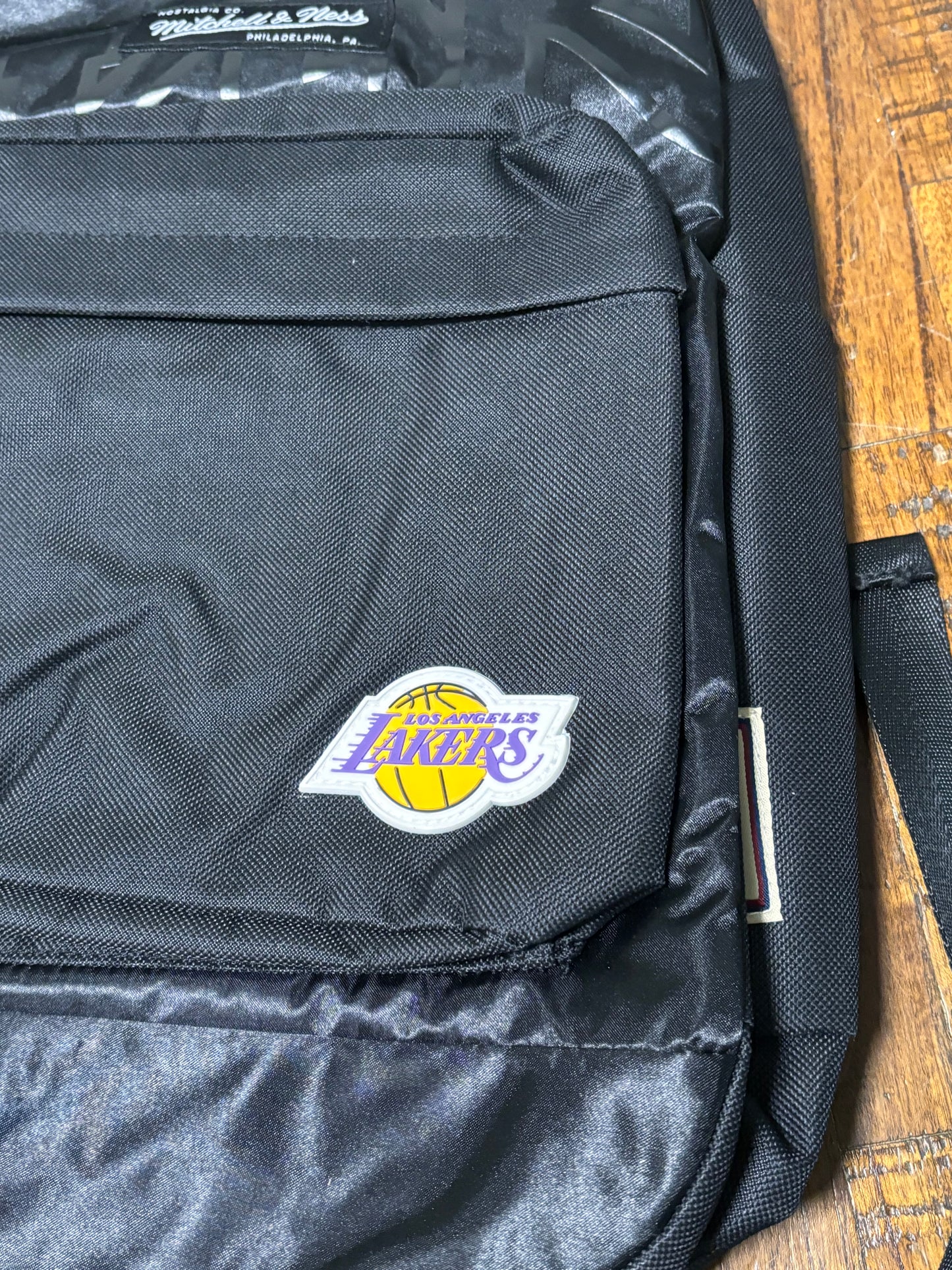 Los Angeles LA Lakers Mitchell & Ness Nba Logo Retro Hardwood Classic HWC BackPack BookBag Bag Black New NWT