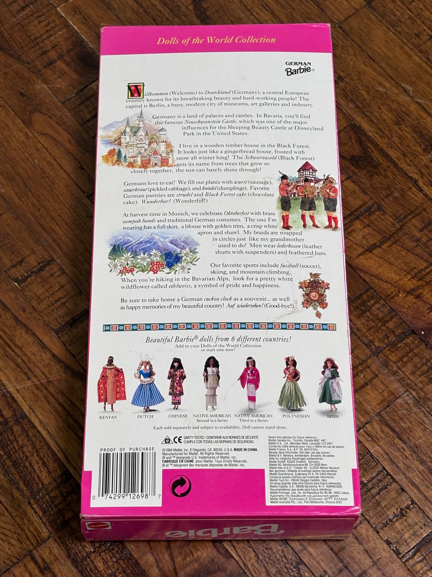 1994 Barbie German Doll #12698 Special Edition Mattel Dolls of the World New