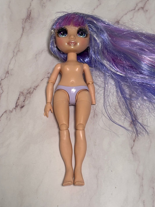 Rainbow High Junior Violet Willow 9" Nude Articulated Fashion Doll Purple Hair