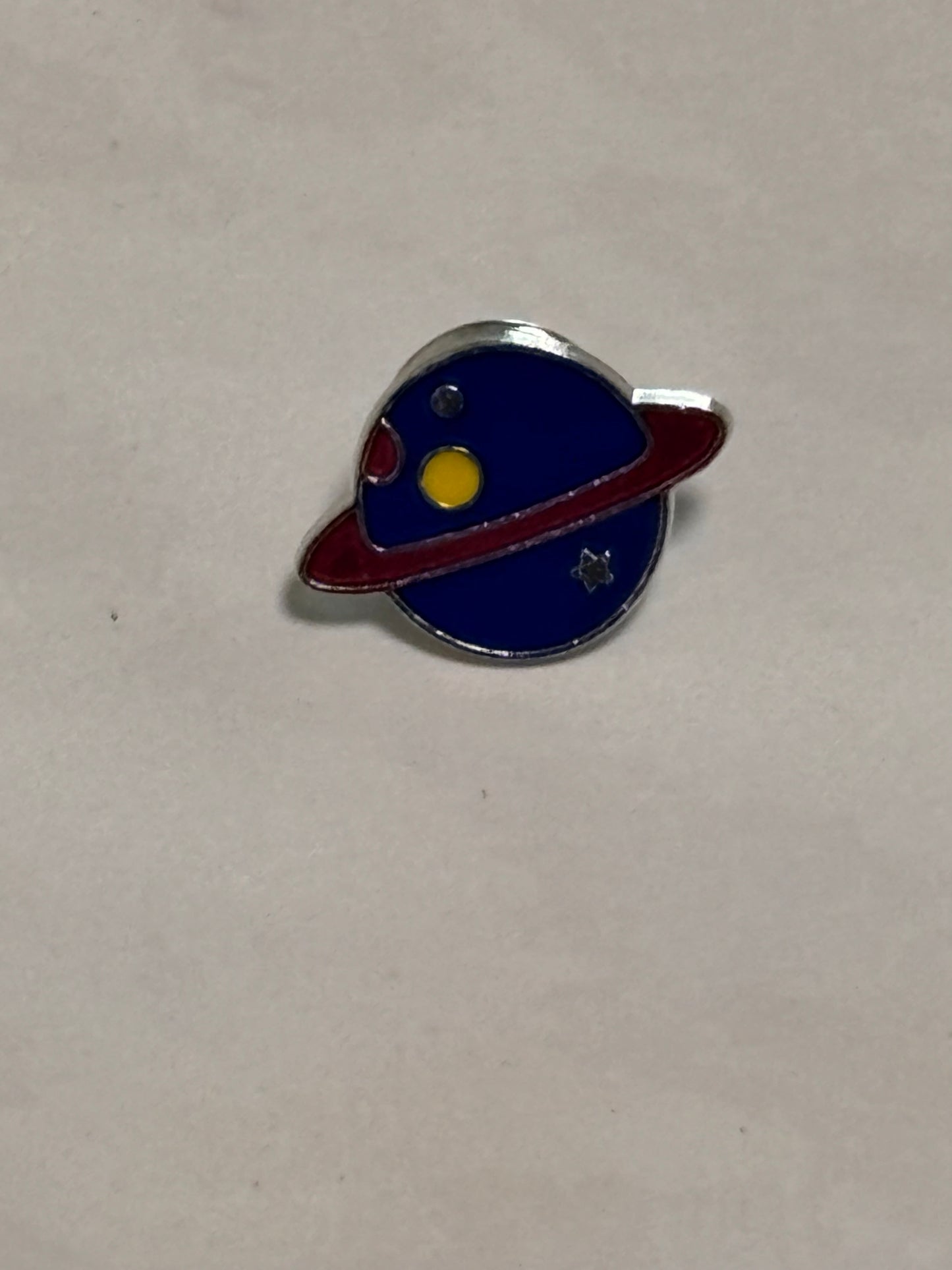 Saturn Blue Ring Planet Enamel Lapel Pin Badge
