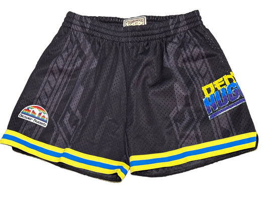 Denver Nuggets Mitchell & Ness NBA HWC Hardwood Classic Black Short Anime Character Art Womens Medium M NWOT New