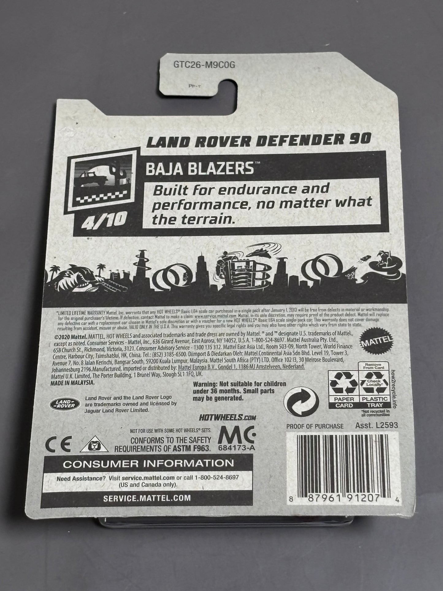 2021 Hot Wheels Land Rover Defender 90 Baja Blazers Blue
