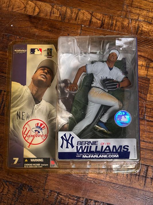 McFarlane Sports Picks MLB Baseball New York Yankees NYY Action Figure Series 7 2003 Bernie Williams Gray Grey Jersey New