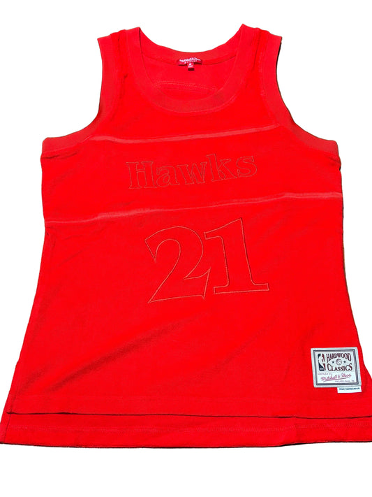 Dominique Wilkins Atlanta Hawks Mitchell & Ness Hardwood Classic HWC NBA Retro Swingman 1986-87 Ghost Red Jersey Women’s Medium M New NWOT
