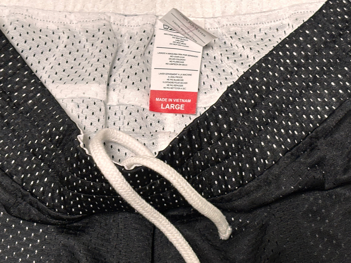 Mitchell & Ness Branded Essentials Reversible Mesh Shorts Black White Mens Large L New NWOT