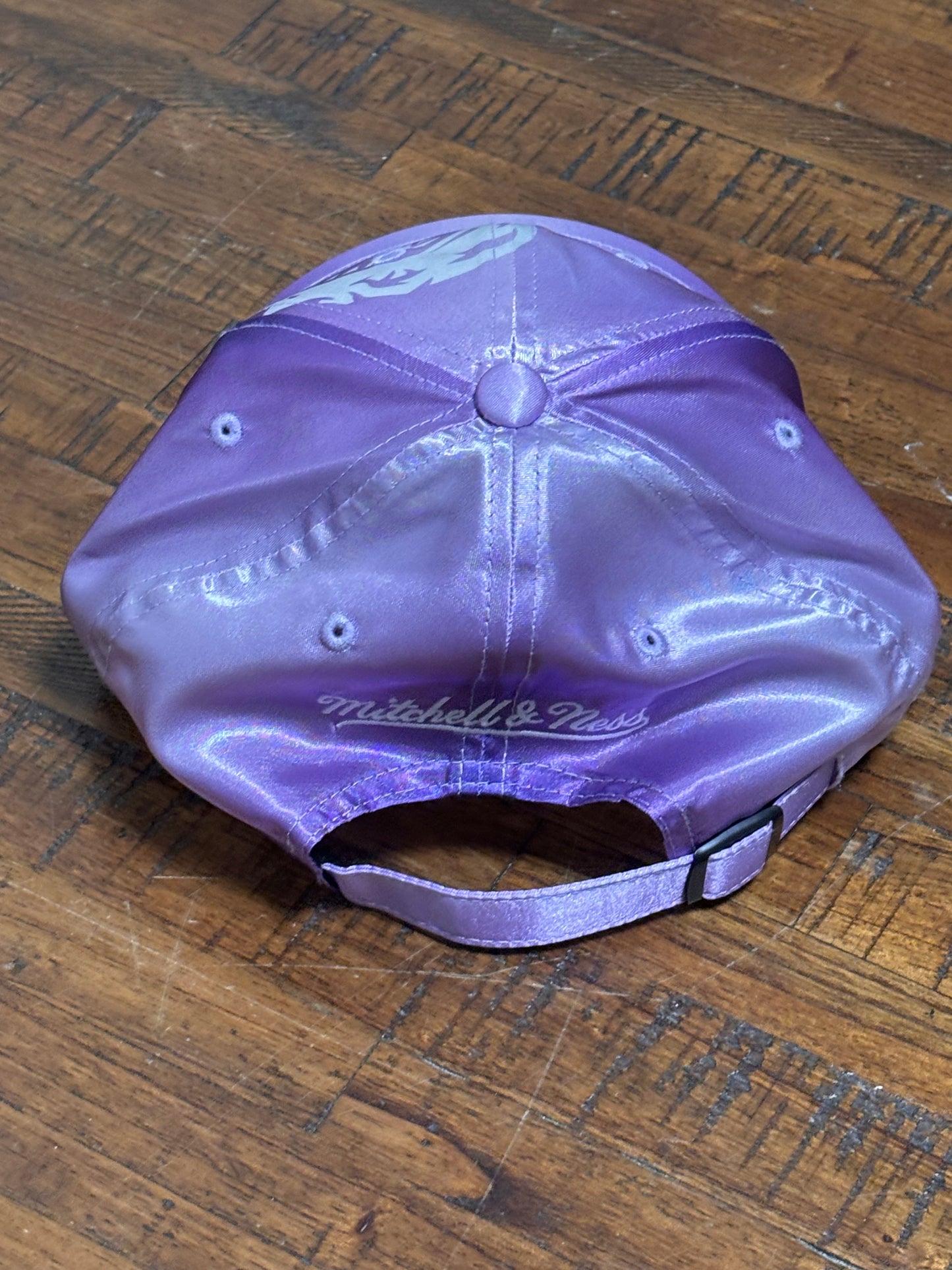 Toronto Raptors Mitchell & Ness NBA Basketball HWC Hardwood Classics Dinosaur Full On Dad Adjustable Strap Back Hat Cap Purple White New NWT