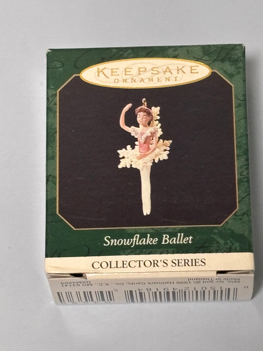 Hallmark Keepsake Ornament Miniature Snowflake Ballet Ballerina #3 in Series New