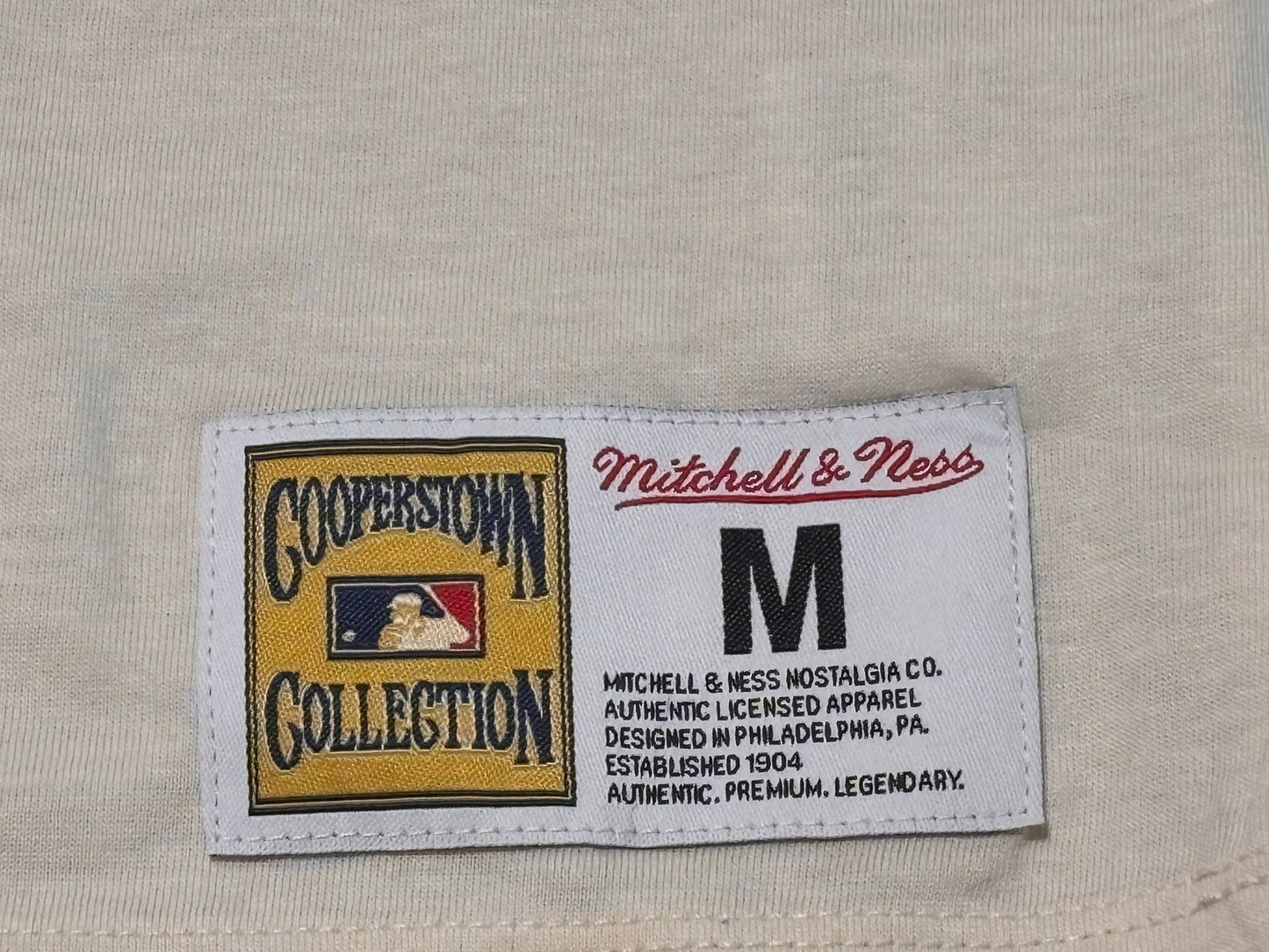 Chicago White Sox Mitchell & Ness Cooperstown Collection MLB Baseball Big Face Logo Team Origins Long Sleeve Shirt T-Shirt Navy Blue White Cream Men’s Large L New NWOT