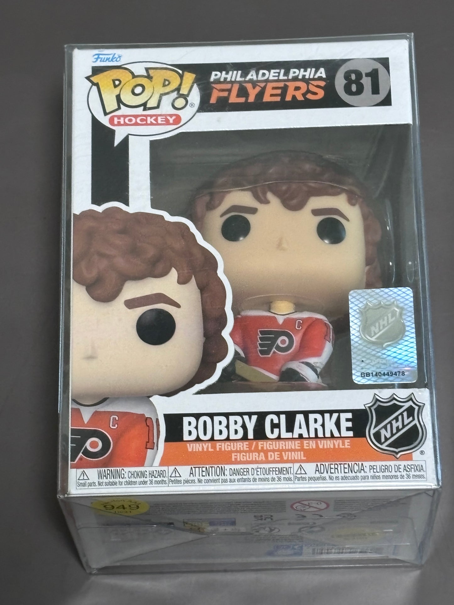 Funko Pop! Vinyl Hockey Figure #81 Bobby Clarke NHL HOF Philadelphia Flyers New