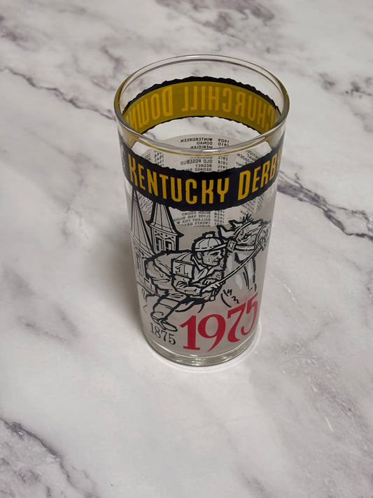 1975 Kentucky Derby Official 101st Churchill Downs Vintage Julep Glass Louisville