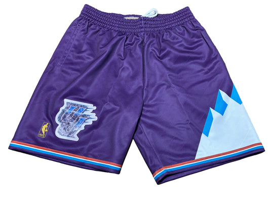 Utah Jazz Mitchell & Ness NBA Retro Hardwood Classic HWC Swingman 1996-97 Road 75th Anniversary Diamond Shorts Blue Mens Large L New NWOT