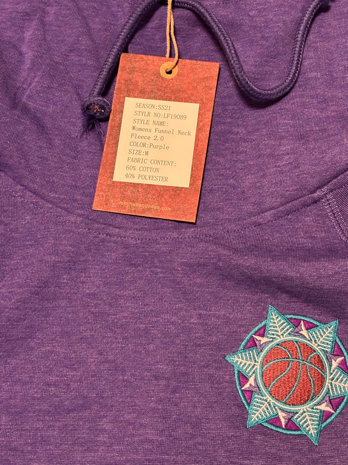 Utah Jazz Mitchell & Ness NBA Retro Hardwood Classic HWC Funnel Neck 2.0 Fleece Hooded Hoodie Sweat Shirt Women’s Purple Medium M New NWT