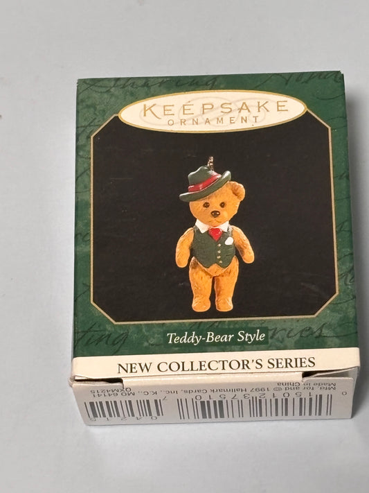 Hallmark Miniature Keepsake Ornament - Teddy Bear Style Collector Series # 1