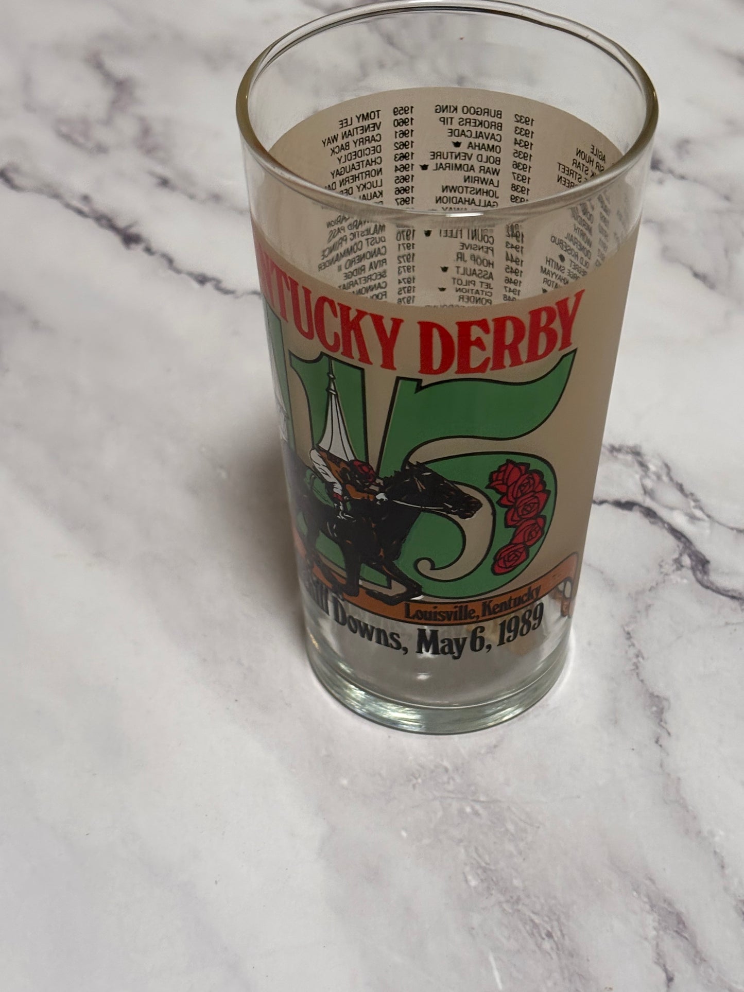 1989 Kentucky Derby Official 115th Churchill Downs Vintage Julep Glass Louisville