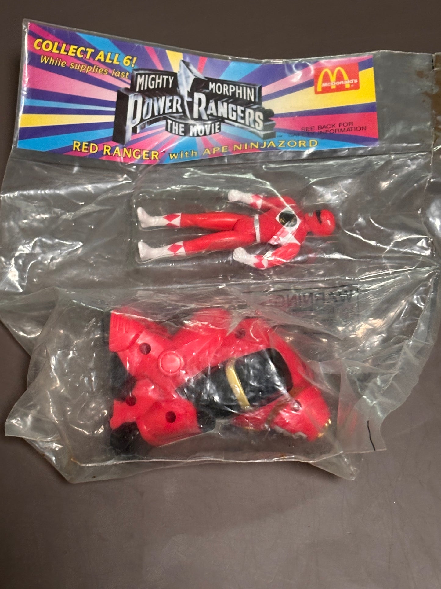 Mighty Morphin Power Rangers The Movie 1995 McDonalds Red Ranger w/Ape New