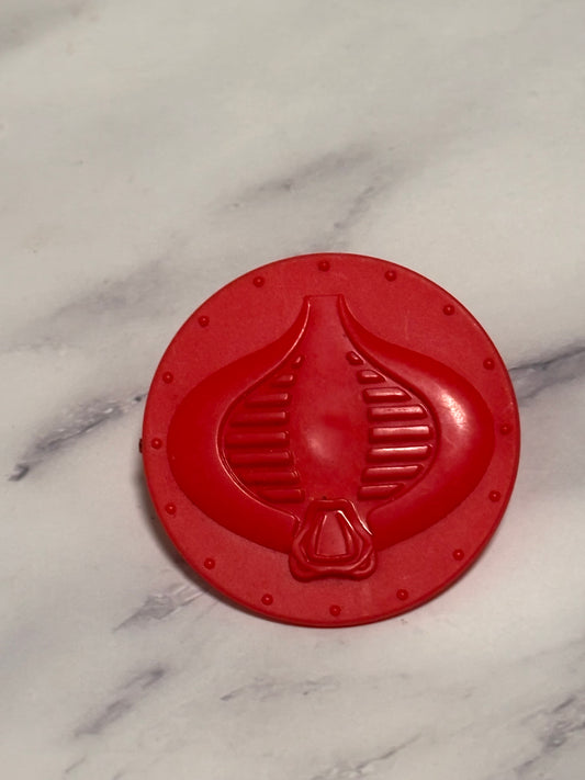 Vintage 1986 Hasbro GI Joe Cobra Stun Vehicle Cobra Logo Wheel Cover Hubcap M-4225