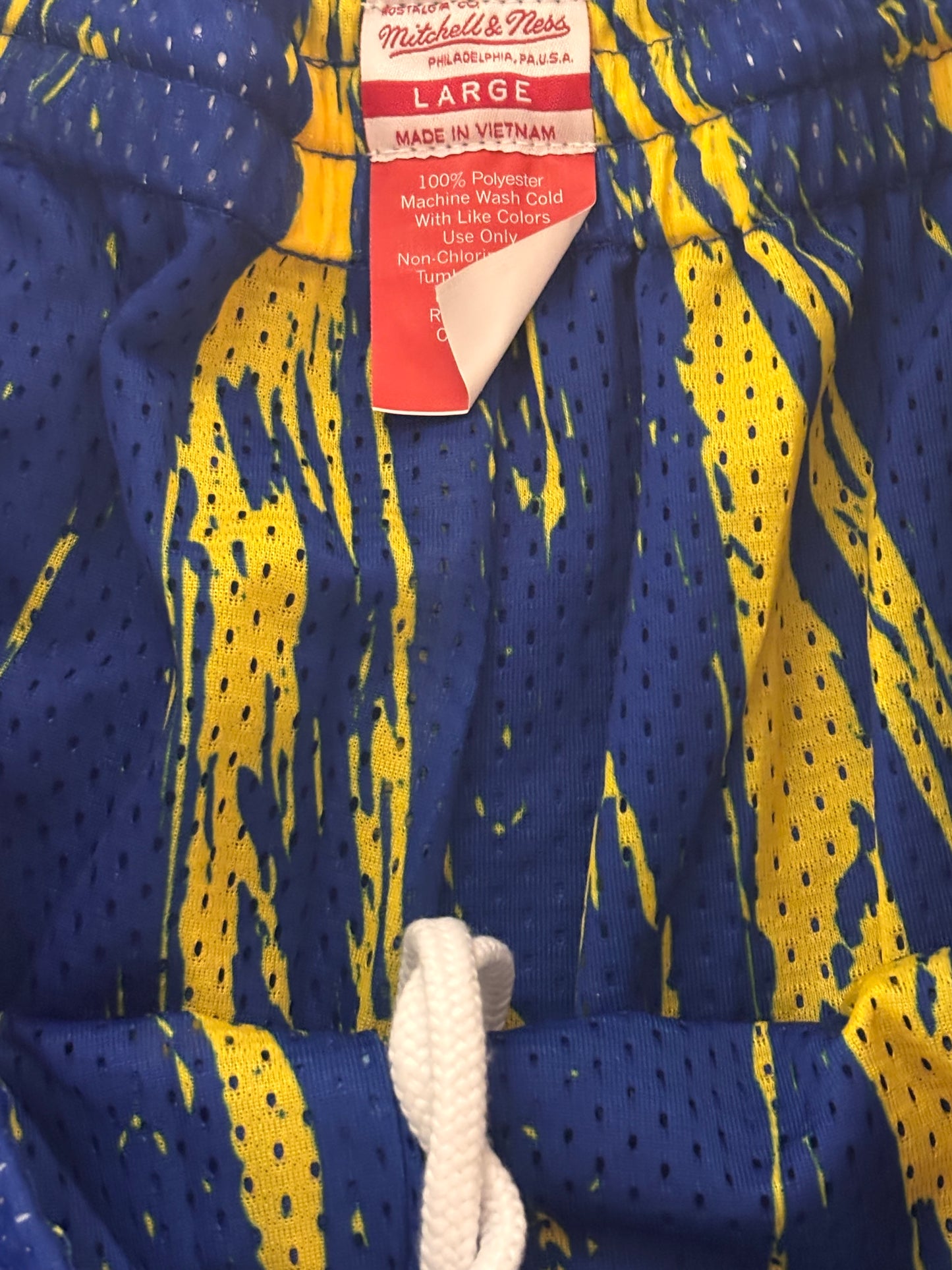 Denver Nuggets Mitchell & Ness 1991/92 Retro Reversible Shorts Blue Gold Rainbow Men’s Large L New NWOT