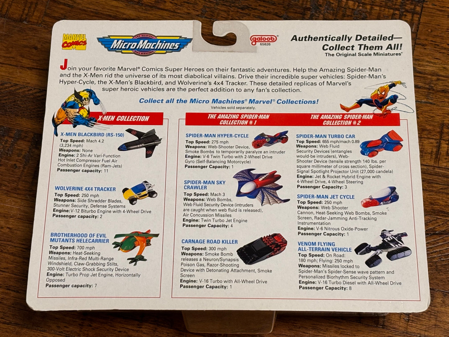 Spider-Man Collection #1 - Micro Machines - Galoob 1993 New Mini Miniature Vehicles